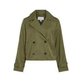 Vila viaddison l/s short trenchcoat 14103454 capulet olive